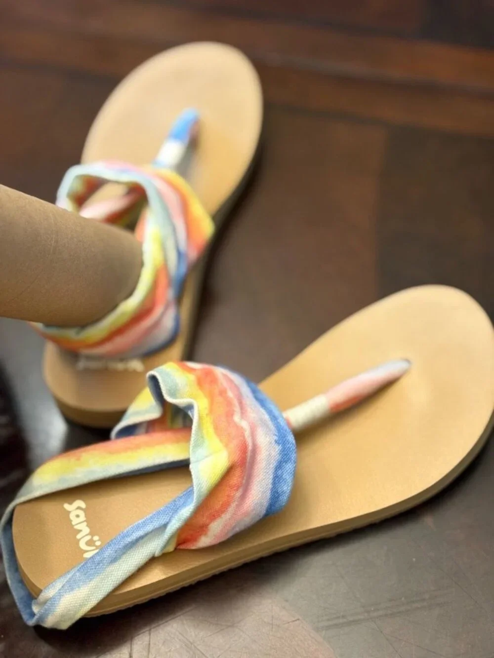 Sanuk Rainbow Tie Dye Yoga Sling Comfort Sandals - Size 8